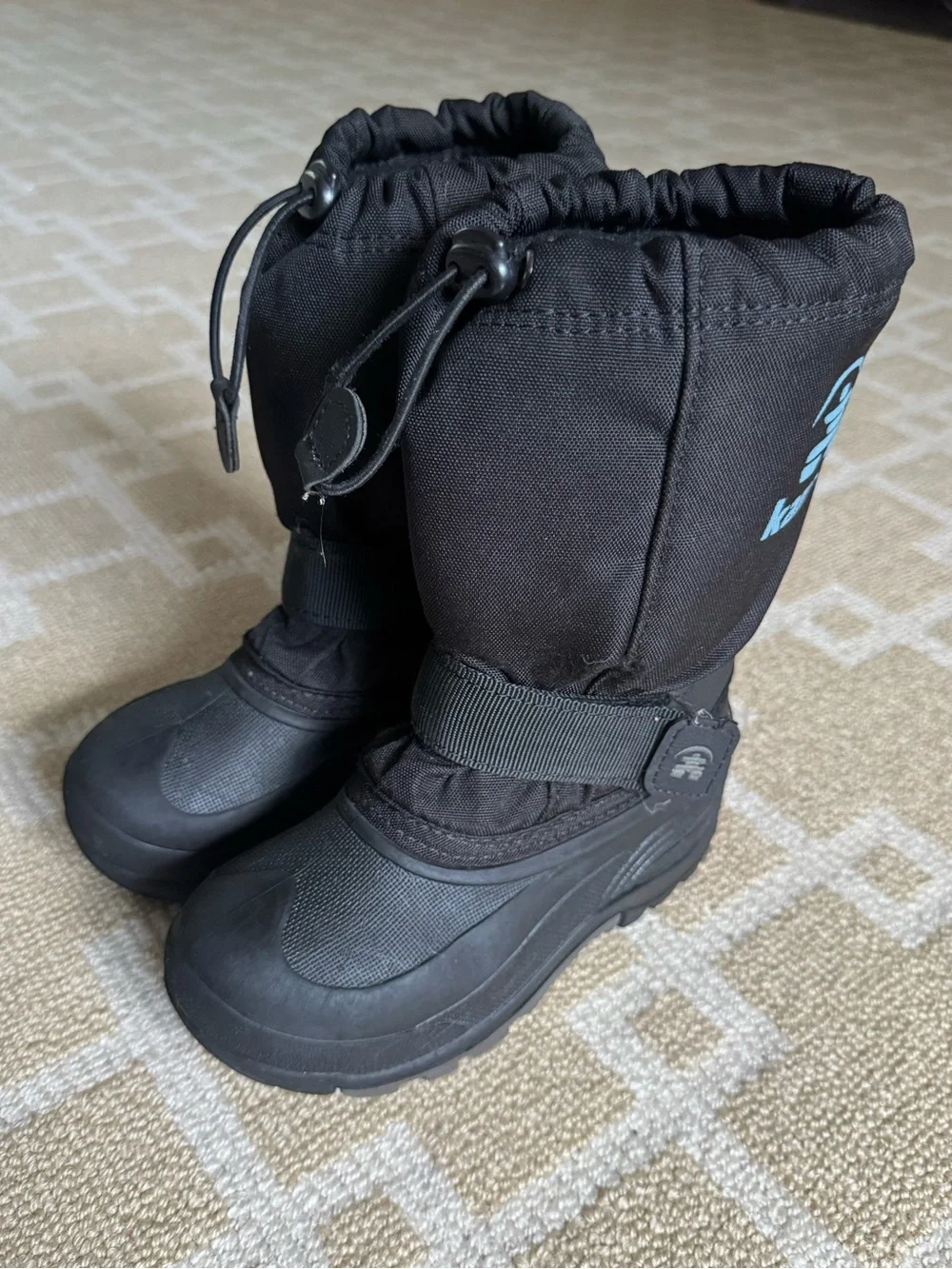 Kamik Insulated Waterproof Snow Winter Boots Black Kids Size 13